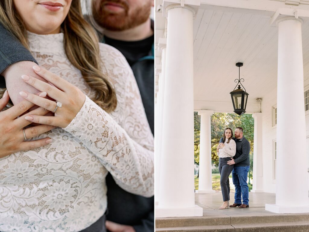 Soft candid moment of Ryan and Madeline laughing in their second outfit